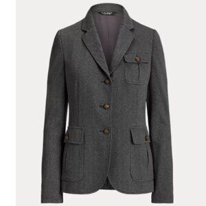 Ralph Lauren Lauren Women's Herringbone Jacquard-Knit Blazer Grey 2